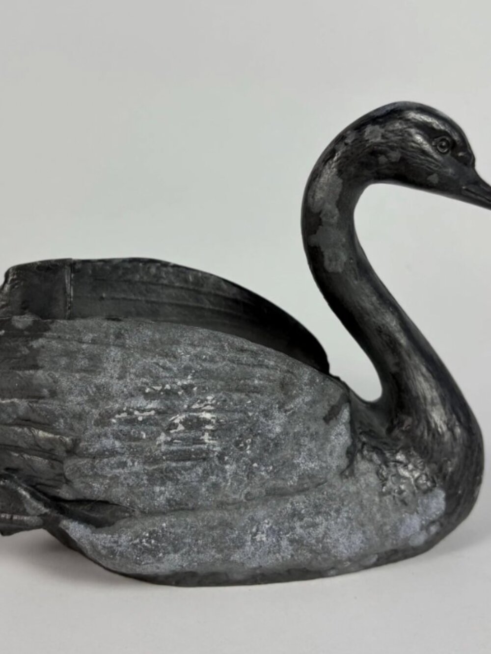 Vintage 1980s Petite Choses Swan Candle Holder | Heavy Die Cast Metal Swan Flowe - Picture 11 of 12